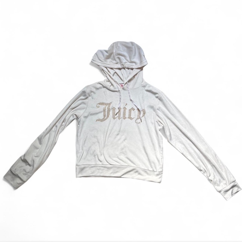 Juicy Couture Cream Hoodie with Gold Accents